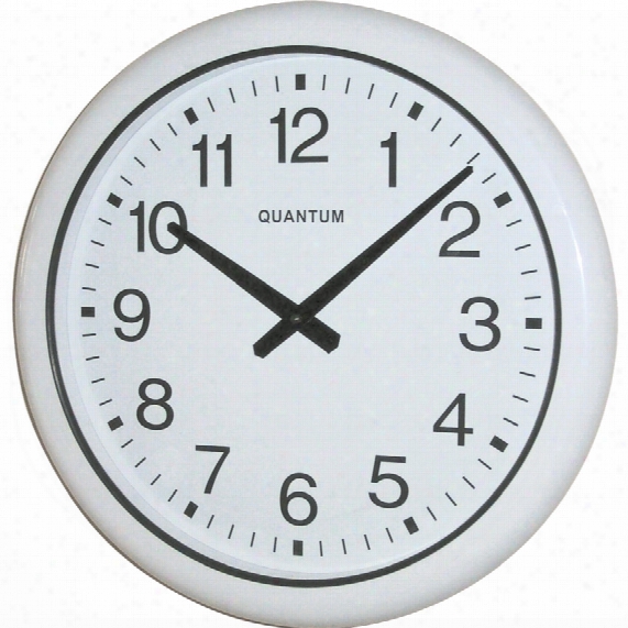 Quantum 555 16" Round White Sealed Quartz Clock