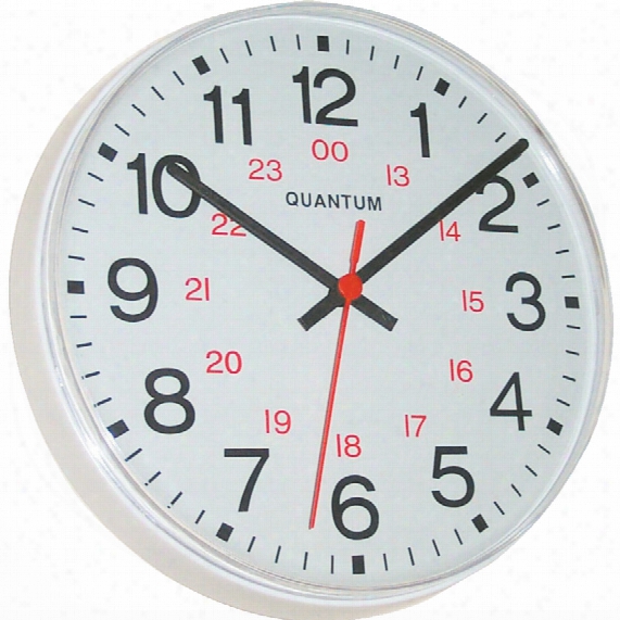 Quantum 950 8.5" Round White 24-hour Quartz Clock