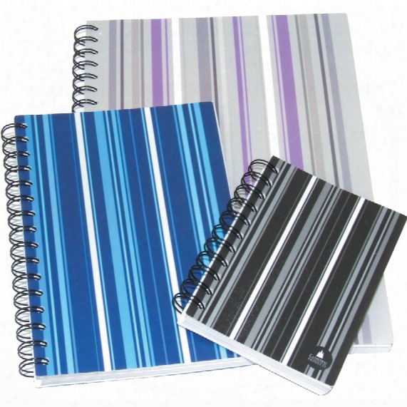 Cathedral A6 Striped Notebook Blue