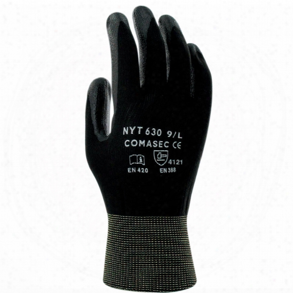 Comasec Nyt630 Palm-side Coated Black Gloves - Size 9