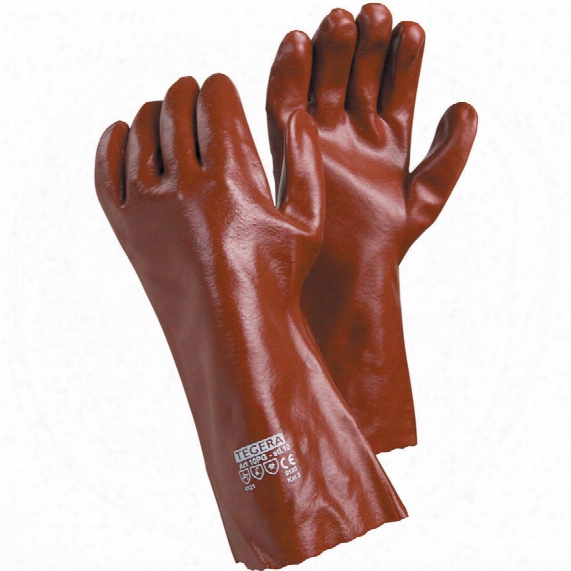 Ejendals 10pg Tegera Vinyl Gloves Red/brown Size 10