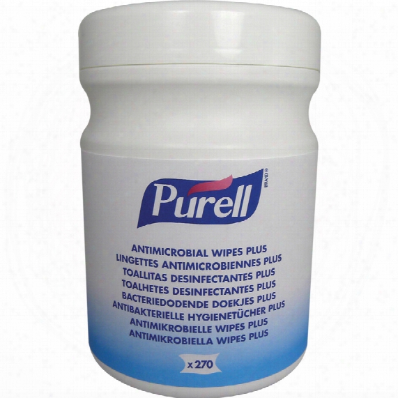 Gojo 9213-06 Purell Antimicrobial Wipes Plus (tub 270)