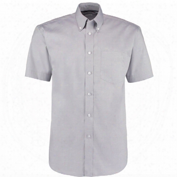 Kustom Kit Kk109 S/s Oxford Shirt Silver Grey 16.5