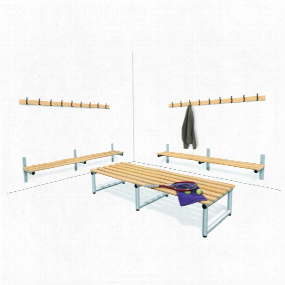 Probe 1500mm Blue S/s Free Standing Timber Bench