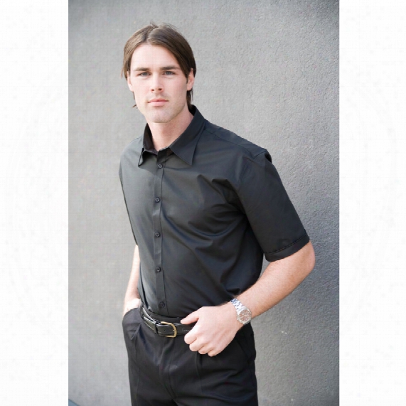 Davern Kk120 Men's Short Sleeved Bar Shirt - Black - Size 16.5