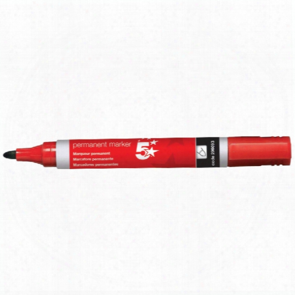 Five Star 5 Star Bullet Tip Permanent Marker Red (pk-12)