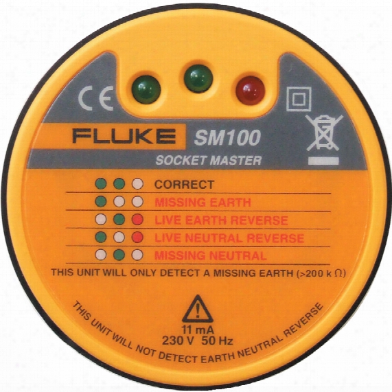 Fluke Sm 100 Socket Tester, Tests For Correct Wiring