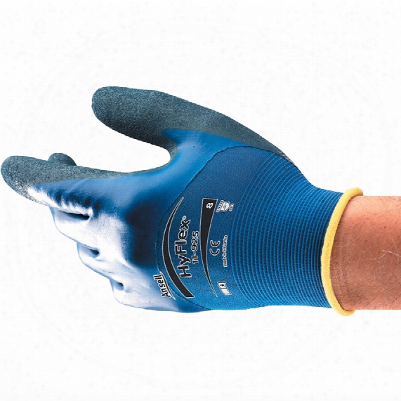Ansell 11-925 Hyflex Palm-side Coated Blue Gloves - Size 8