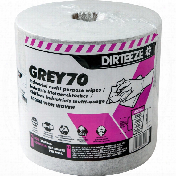 Dirteeze Industrial Grey Wipes Roll 500 Sheets