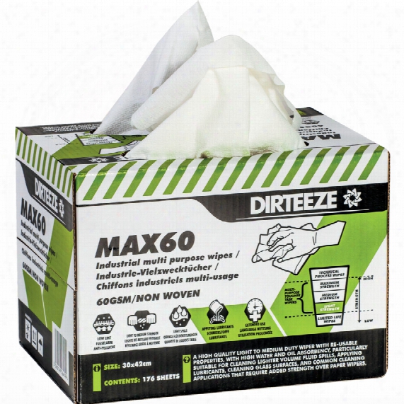 Dirteeze Light Medium Strength Multi-purpo Se Non-woven Wipes Box 176 Sheets