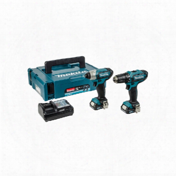 Makita Clx201aj 10.8v Drill/impact Driver Kit 2x2.0ah