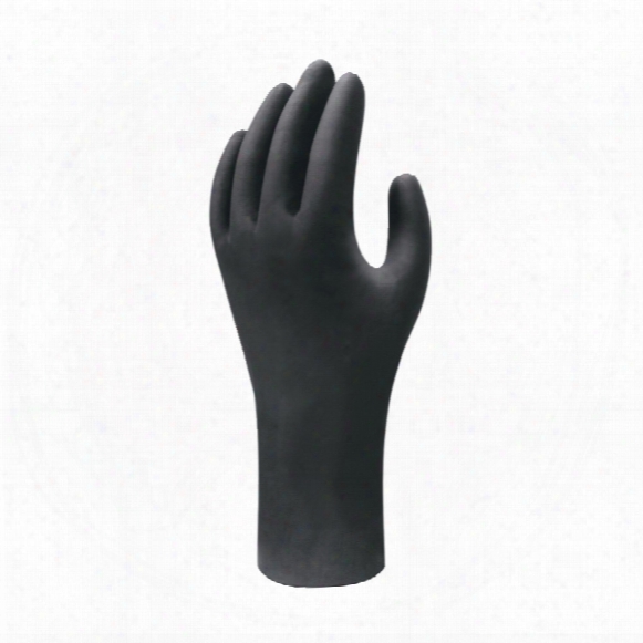 Showa 7550 Black Nitrile Disposable Gloves - Size Xl