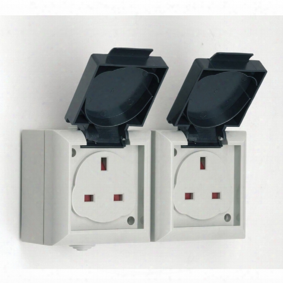 Smj Ep213b Ip54 2-gang 13amp Uk Socket