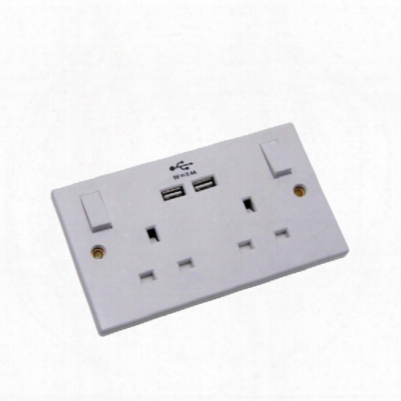 Smj Ppsk2usb Socket Twin Switched 2.4amp 2xusb 13amp
