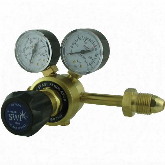Swp Side Entry Single Stage 2 Gauge Oxygen Regulator 10 Bar