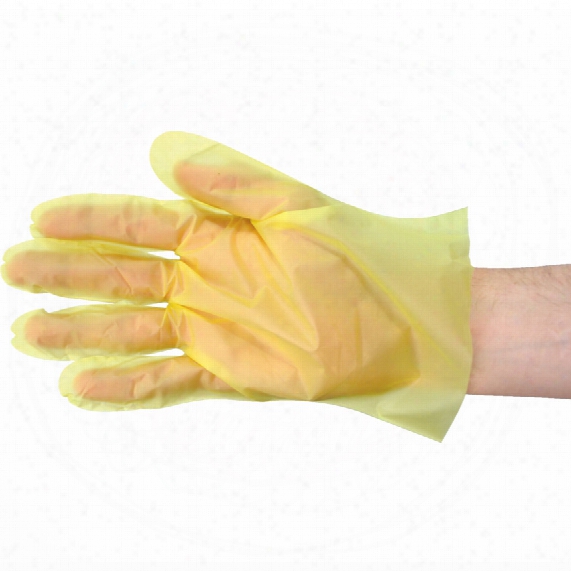 Stretch 2 Fit Hys2f101/4 Food Safe Yellow Polyethylene Disposable Gloves - Size Xl