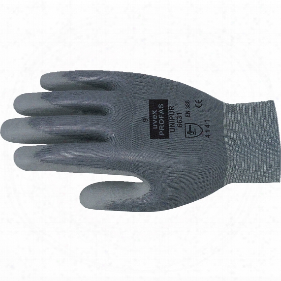 Uvex 6631 Unipur Palm-side Coated Grey Gloves - Size 8