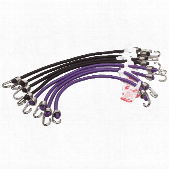 Jumbo Mini Bungee C/w 2 Double Folded Hooks 10" 8-pk