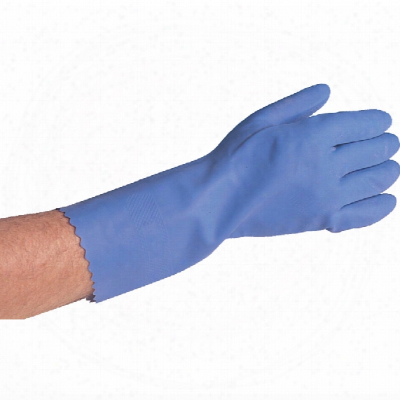 Polyco S405-8 Flock Lined Rubber Gloves-blue 8-8.1/2