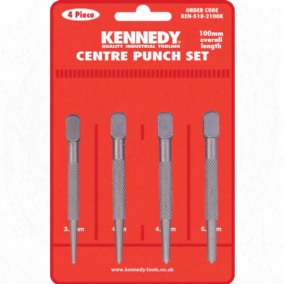 Kennedy Square Head Centre Punches Set Of 4