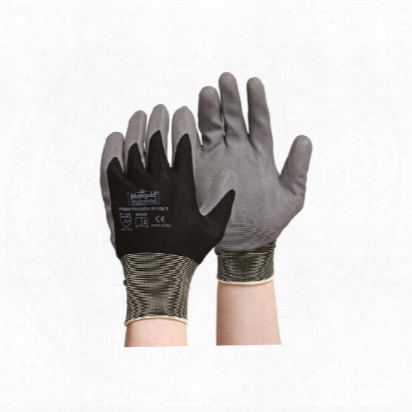 Marigold P1100 Puretough Palm-side Coated Grey/black Gloves - Size 7