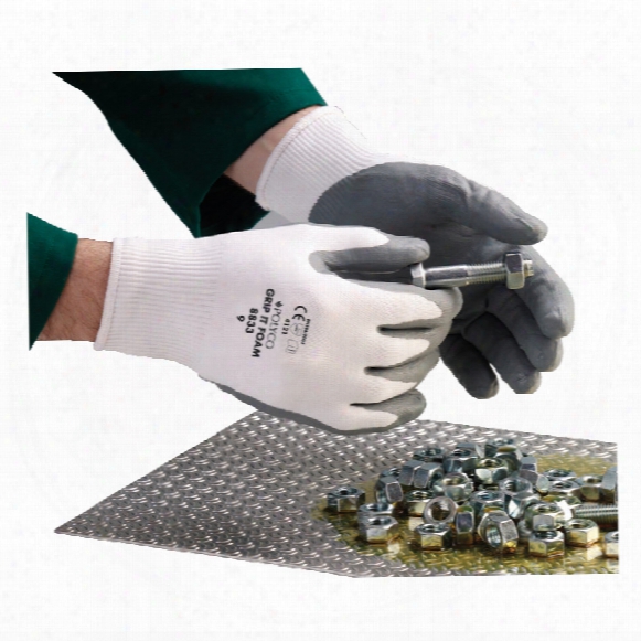 Polyco 8831 Grip It Foam Palm-side Coated White/grey Gloves - Size 7