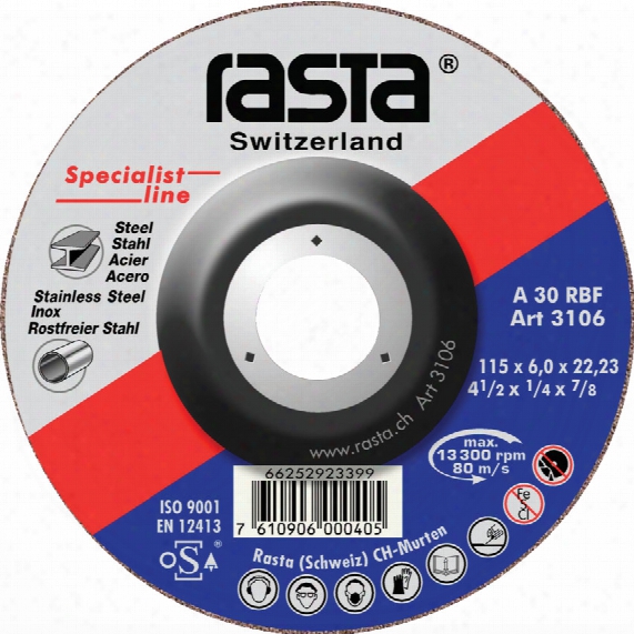 Rasta 3104ra 115x4.0x22.2mm Type-27 A30r Grinding Disc