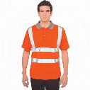 Portwest Rt22 Orange Rail Industry Hi-Vis Polo Shirt Large