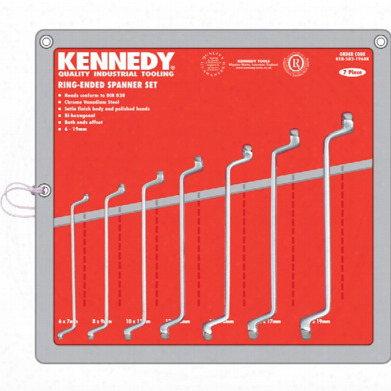 Kennedy 6-19mm Cv Ring Spanner Set 7pc