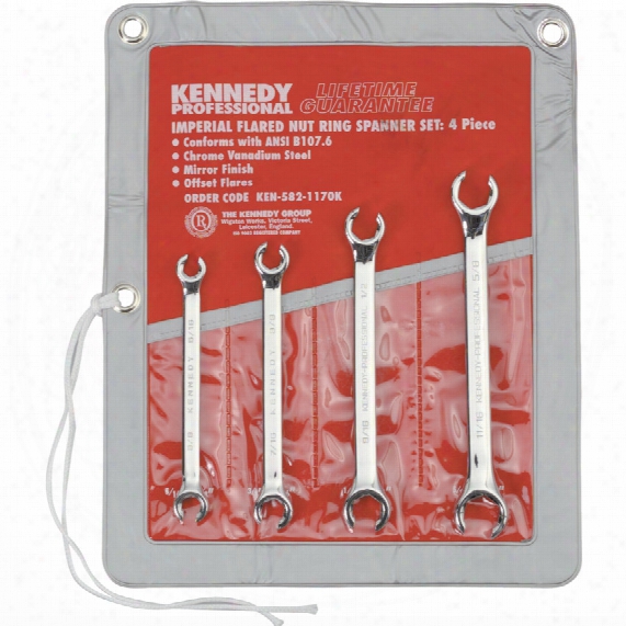 Kennedy-pro 5/16-11/16" Prof Flare Nut Spanner Set 4pc