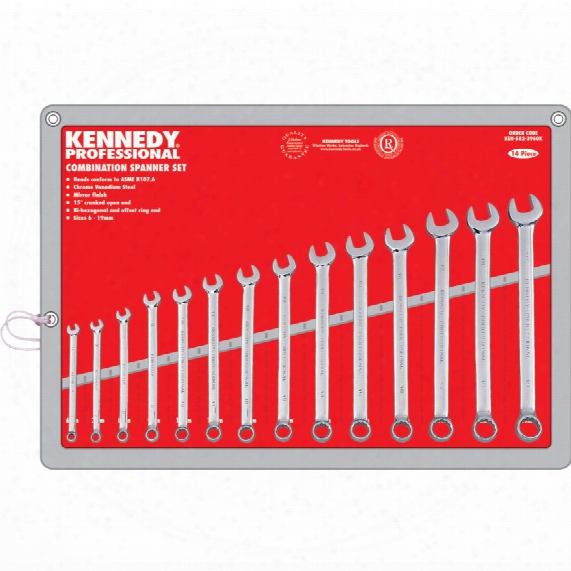 Kennedy-pro 6-19mm Professional Combination Spanner Set 14pc