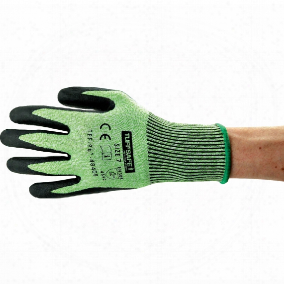 Tuffsafe Foam Nitrile Cut 5 Glove Green Sz.9