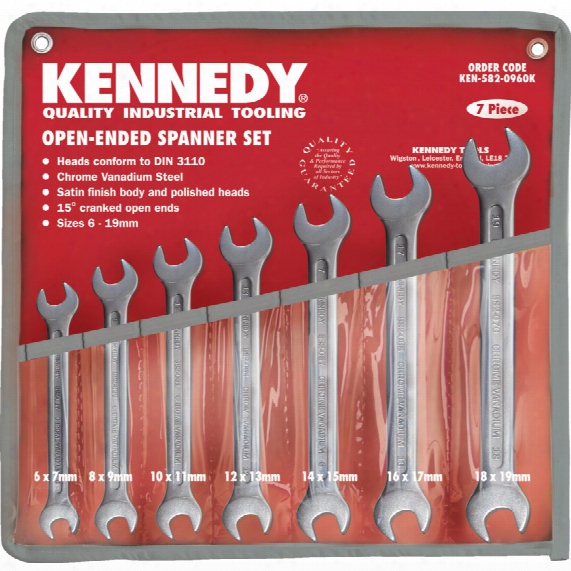 Kennedy 6-19mm Cv Open End Spanner Set 7pc
