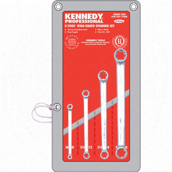 Kennedy-pro E6 - E24 Torx Ring Spanner Set 4pc