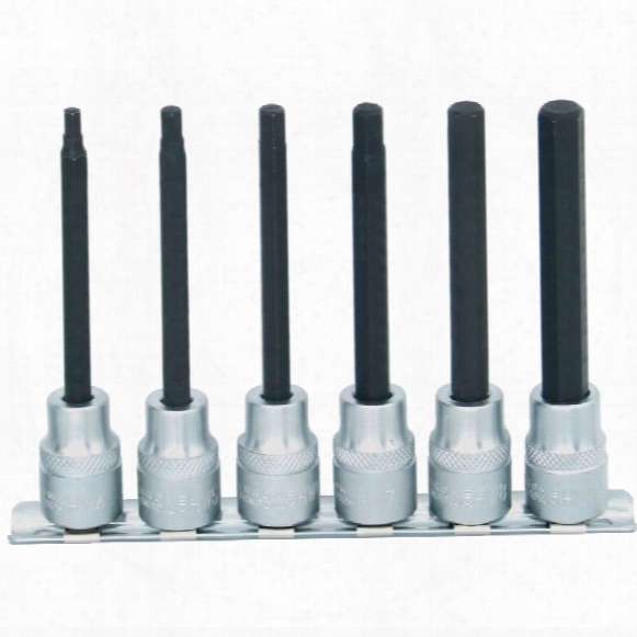 Kennedy-pro Hexagon Bit Set 3/8" Square Drive 4mm - 10mm X 100mm (6-piece) Chrome Vanadium