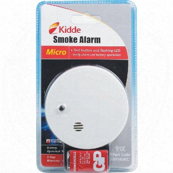 Kidde Ksi9040-uk-ls-c Micro Smoke Alarm With Test (clam)