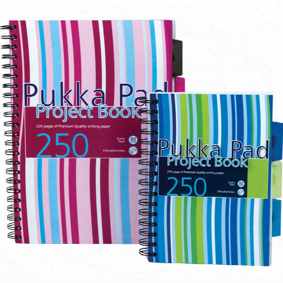 Pukka Pad Pukka A4 Pink/blue Project Book 250-pg Ruled (pk-3)