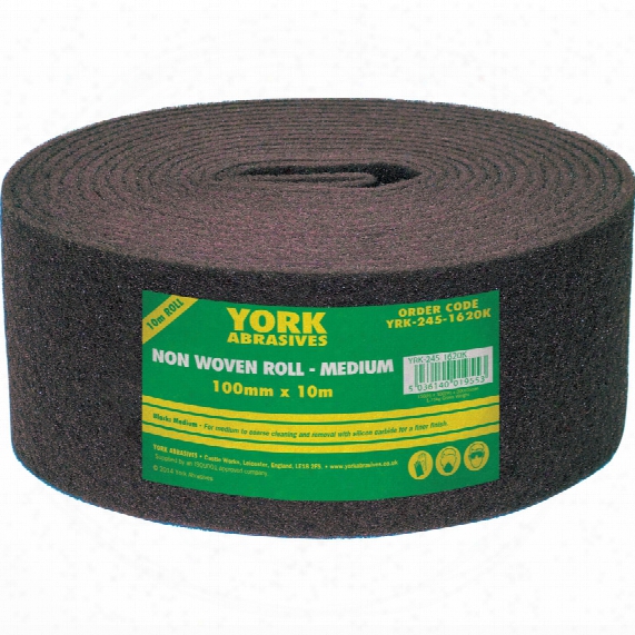 York 100mmx10m Non-woven Roll Medium Black