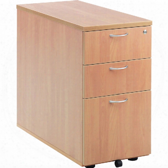 3-drawer 800mm Desk High Pedestal Oak