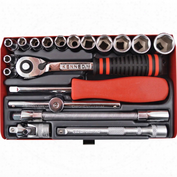 Kennedy-pro Imni Mm Socket Set 1/4" Sq Dr 19-pce