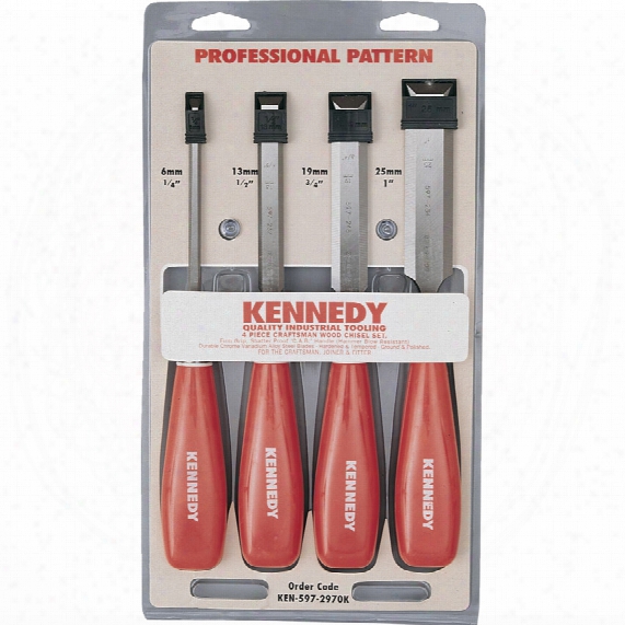 Kennedy Professional Bevel Edge Wood Chisels (set-4)