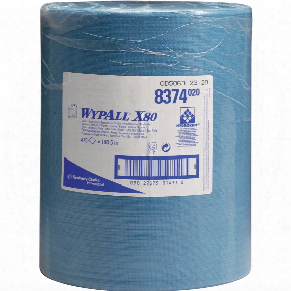 Kimberly Clark Professional 8374 Wypall X80 Cloths Large Roll St/blue (1 Roll)