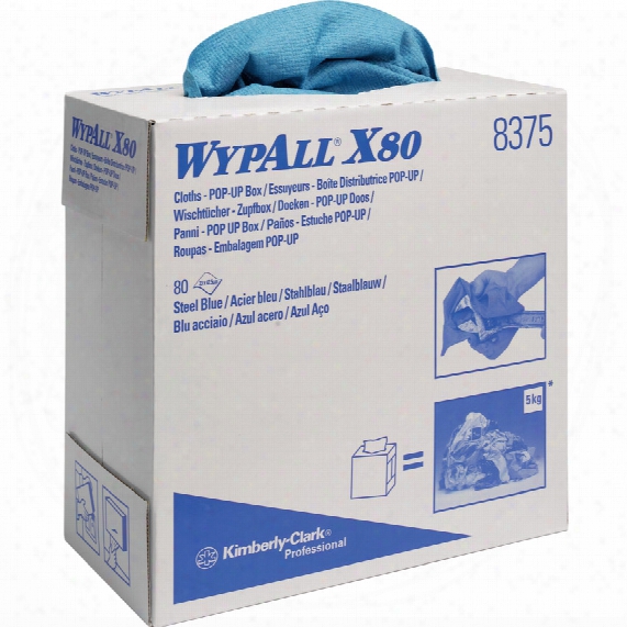 Kimberly Clark Professional 8375 Wypall X80 Cloths Pop-up Box S/blue (5-boxes)