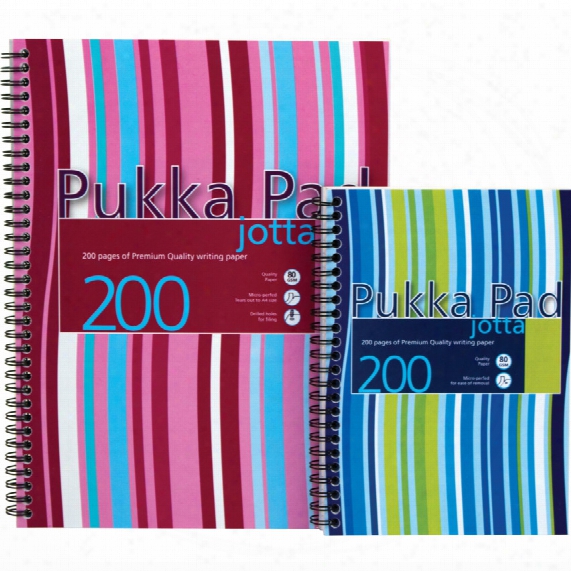 Pukka Pad Pukka A5 Pink/blue P/prop Jotta Pad 200-pg Ruled (pk-3)