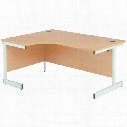 1600Mm Lh Single Cant Crescent Desk Oak