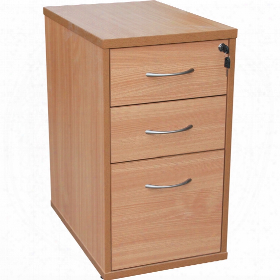 Windsor Plus 3-drawer 600 Mm Desk High Ped Beech