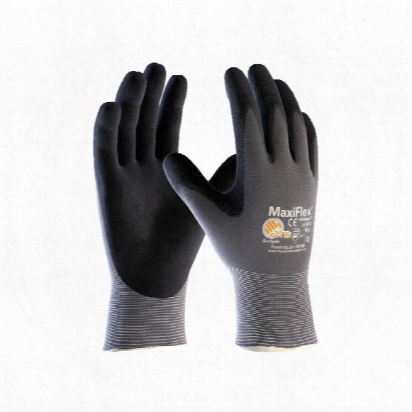 Atg 34-874 Maxiflex Ultimate Palm-side Coated Grey/black Gloves - Size 7