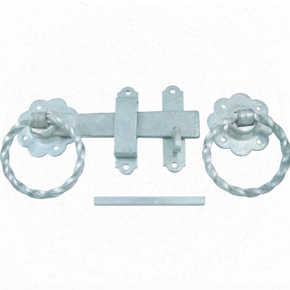 Matlock 150mm Twisted Ring Handle Gate Latch Set Galv.