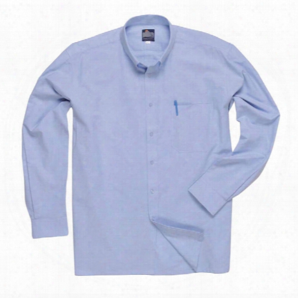 Portwest S107 Oxford Men's Long Sleeved Shirts - Light Blue - Size 16
