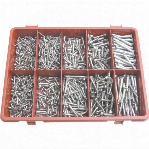 Qualfast Pozi C/sunk Woodscrew Kit A2 Avg-625pc